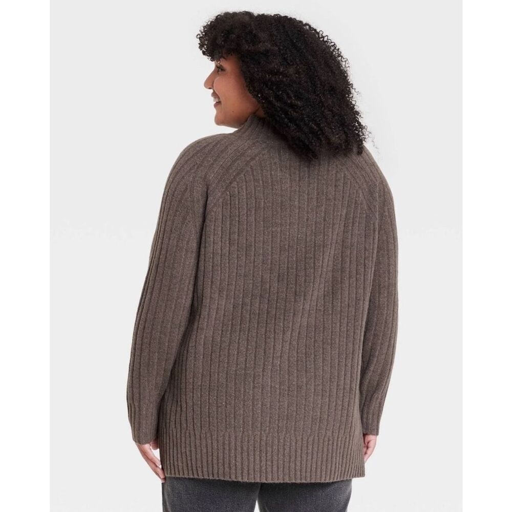 Ava & Viv NWT size 4X brown cozy mock neck sweater - Picture 3 of 8